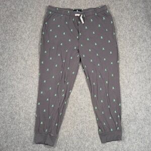 Psycho Bunny Gray Green Knit Jogger Pajama Sleepwear Lounge Pants Men's Size XL